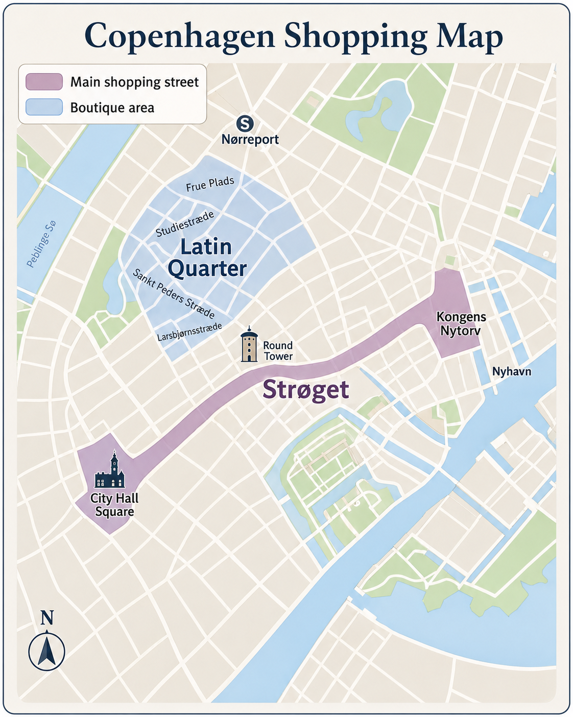 Copenhagen shopping area map